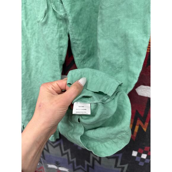 Eileen Fisher Women’s Mint Linen Capri Beach Pants Small - Picture 6 of 6